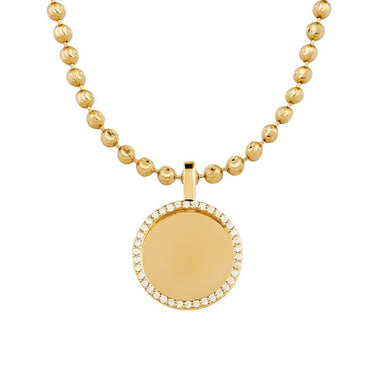 Yellow Diamond Rest In Peace Memory Frame Pendant in 14k Yellow Gold 0.36 Ctw